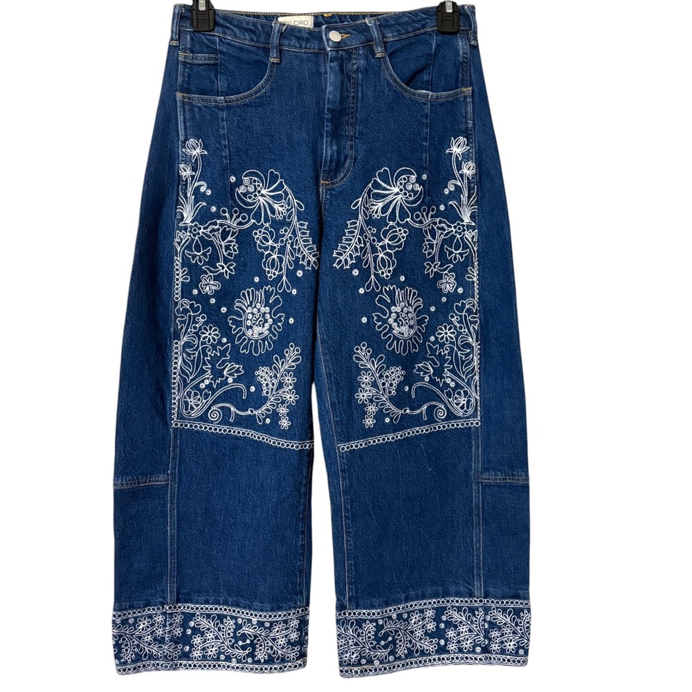 Anthropologie Pilcro Womens 28 The Kenna Mid-Rise Heritage Barrel Jeans Bandana